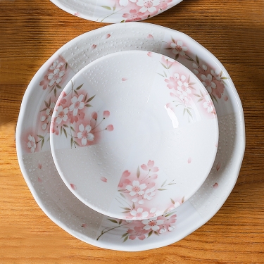 日本进口间取樱陶瓷餐盘